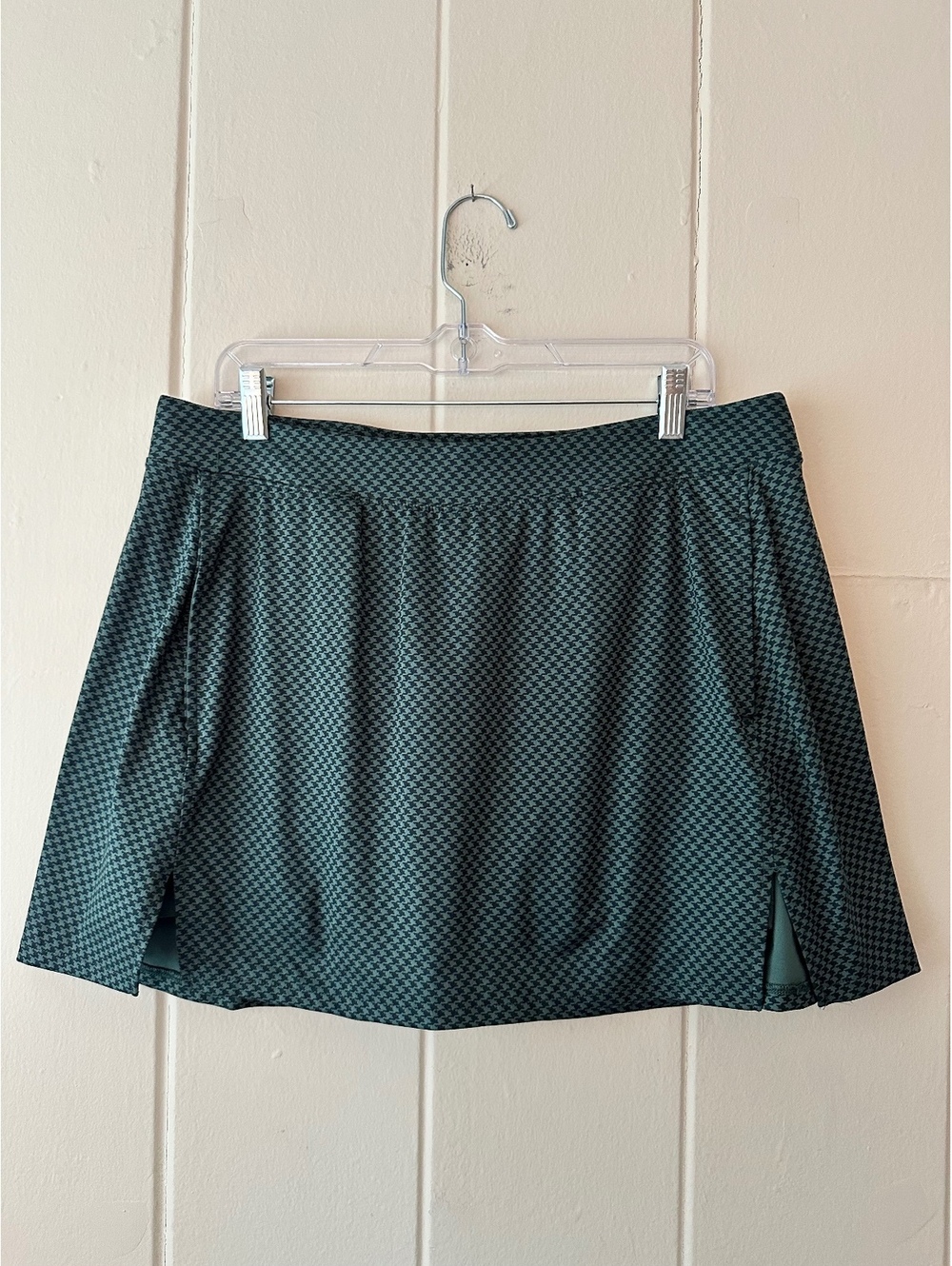 All In Motion Green Houndstooth Knit Athletic Skirt Skort with Pockets Size XL